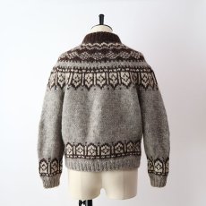 画像11: OLD UNKNOWN BRAND WOOL HAND KNIT ICELANDIC SWEATER (11)