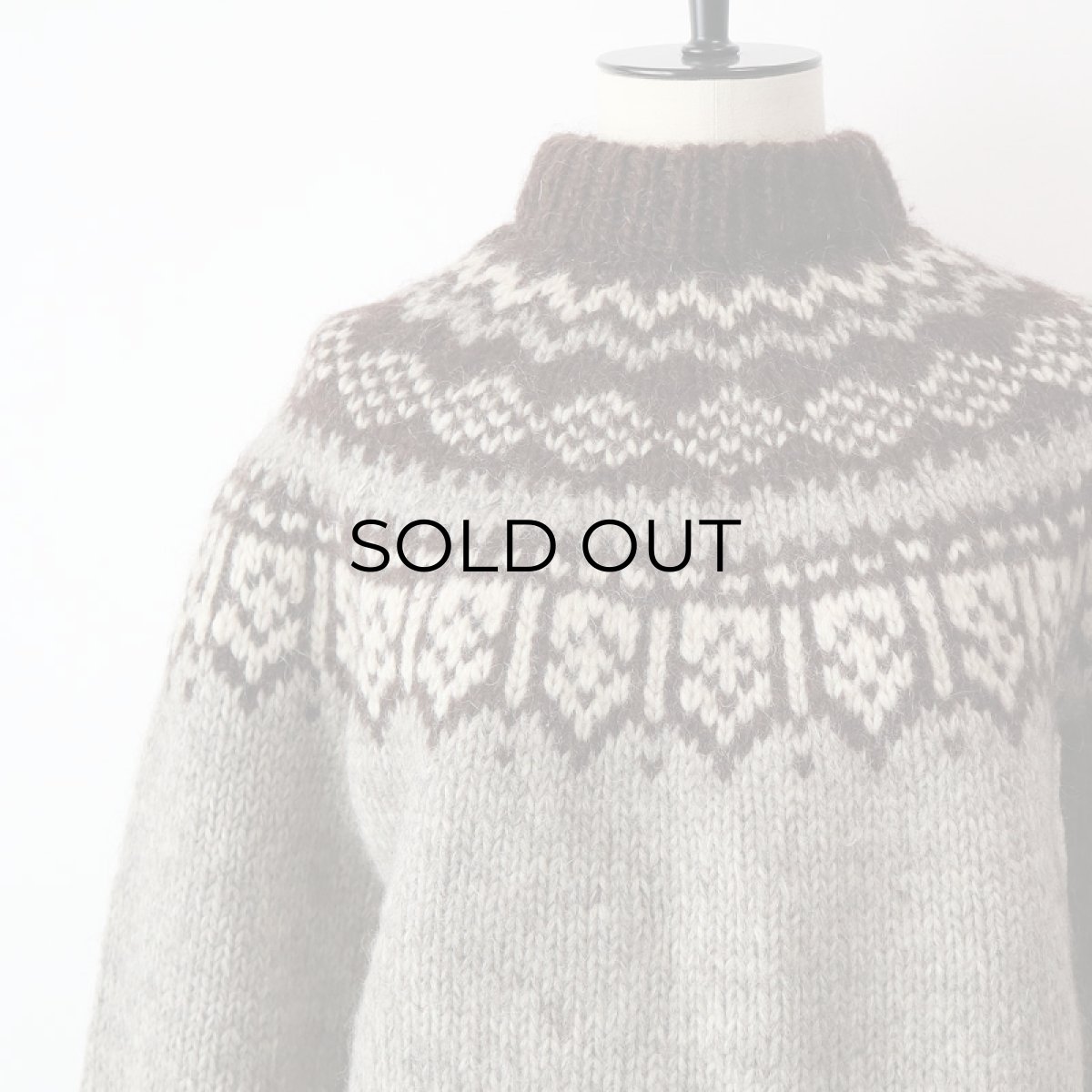 画像12: OLD UNKNOWN BRAND WOOL HAND KNIT ICELANDIC SWEATER (12)