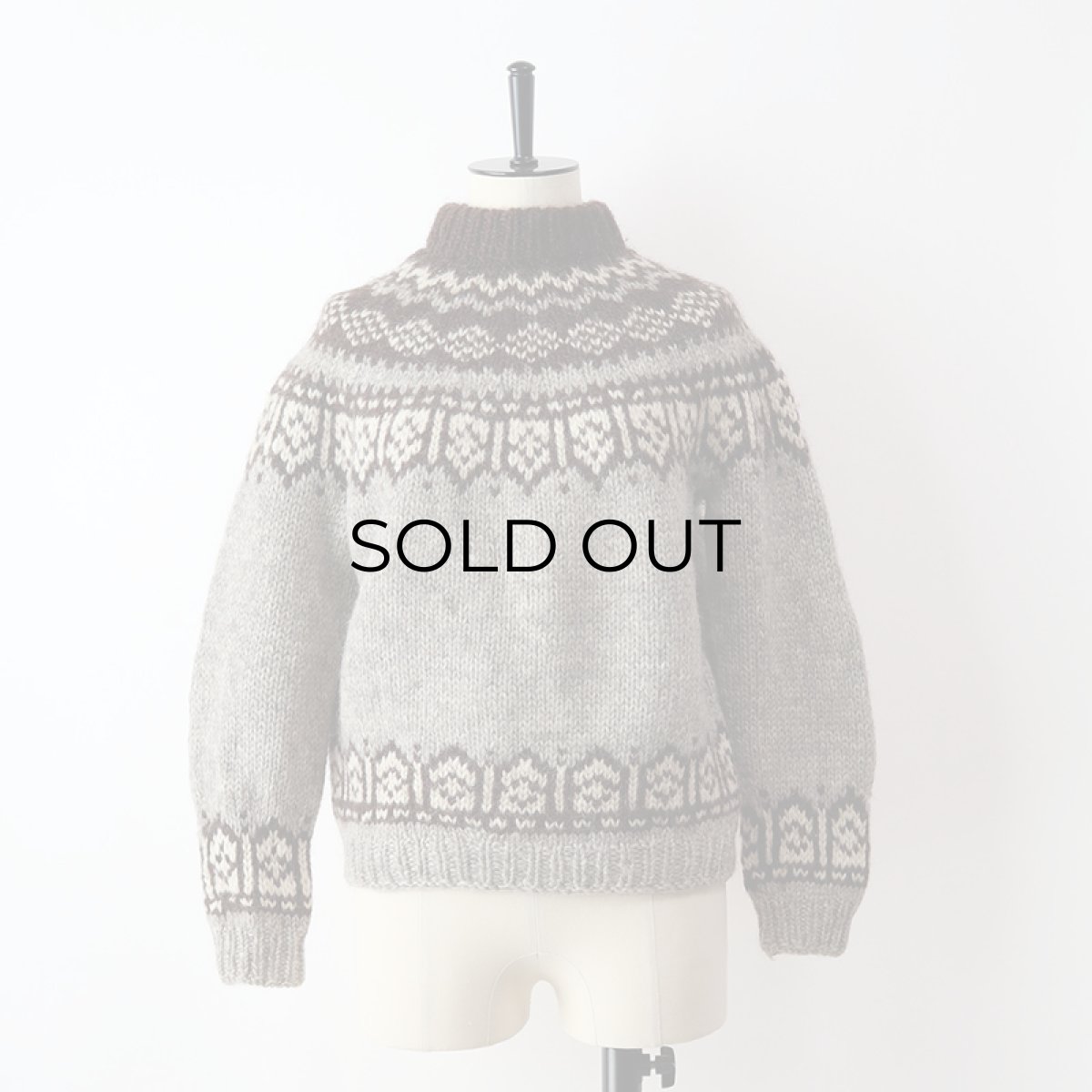 画像9: OLD UNKNOWN BRAND WOOL HAND KNIT ICELANDIC SWEATER (9)