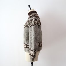 画像10: OLD UNKNOWN BRAND WOOL HAND KNIT ICELANDIC SWEATER (10)