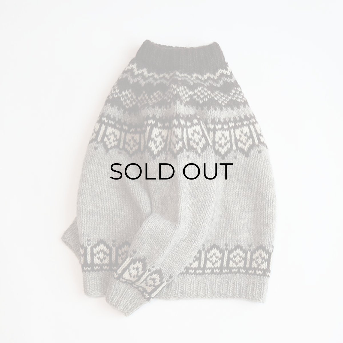 画像2: OLD UNKNOWN BRAND WOOL HAND KNIT ICELANDIC SWEATER (2)
