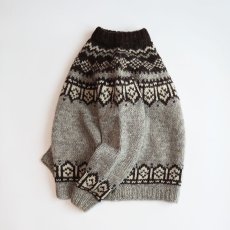 画像2: OLD UNKNOWN BRAND WOOL HAND KNIT ICELANDIC SWEATER (2)