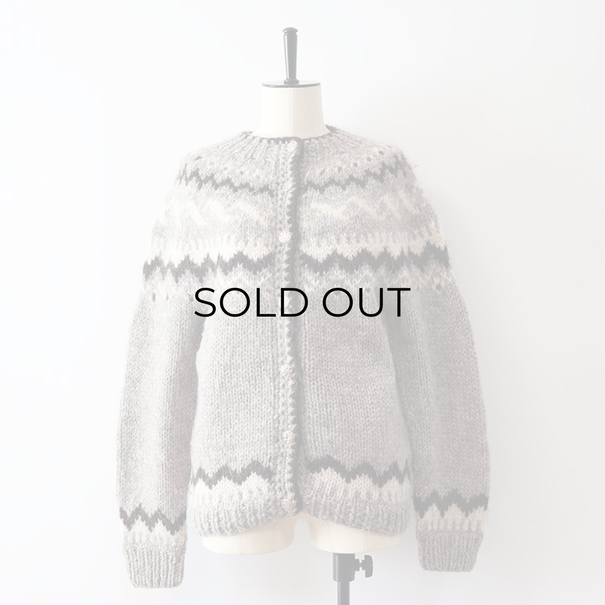 画像11: OLD UNKNOWN BRAND WOOL HAND KNIT ICELANDIC CARDIGAN (11)