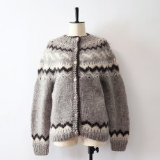 画像11: OLD UNKNOWN BRAND WOOL HAND KNIT ICELANDIC CARDIGAN (11)