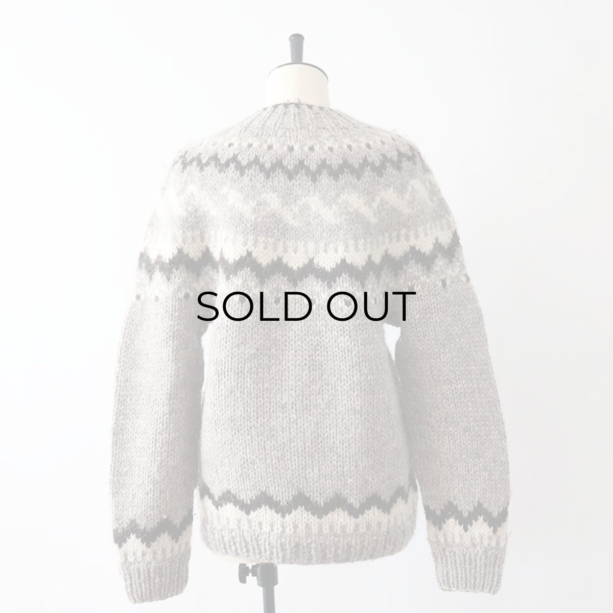 画像14: OLD UNKNOWN BRAND WOOL HAND KNIT ICELANDIC CARDIGAN (14)