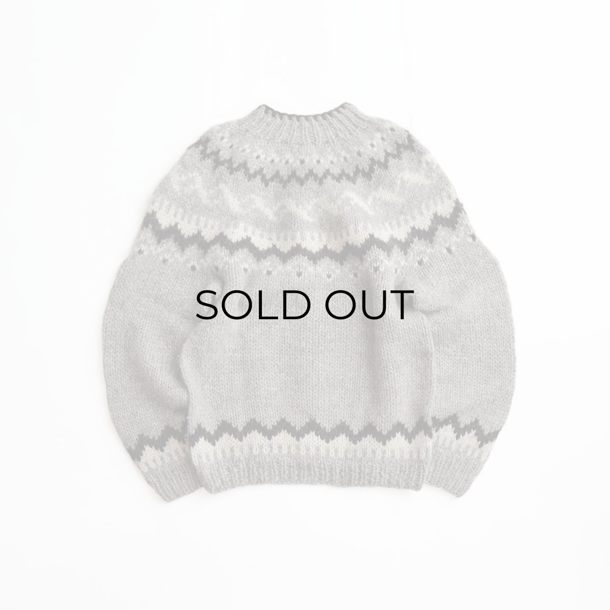 画像2: OLD UNKNOWN BRAND WOOL HAND KNIT ICELANDIC CARDIGAN (2)