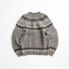 画像2: OLD UNKNOWN BRAND WOOL HAND KNIT ICELANDIC CARDIGAN (2)
