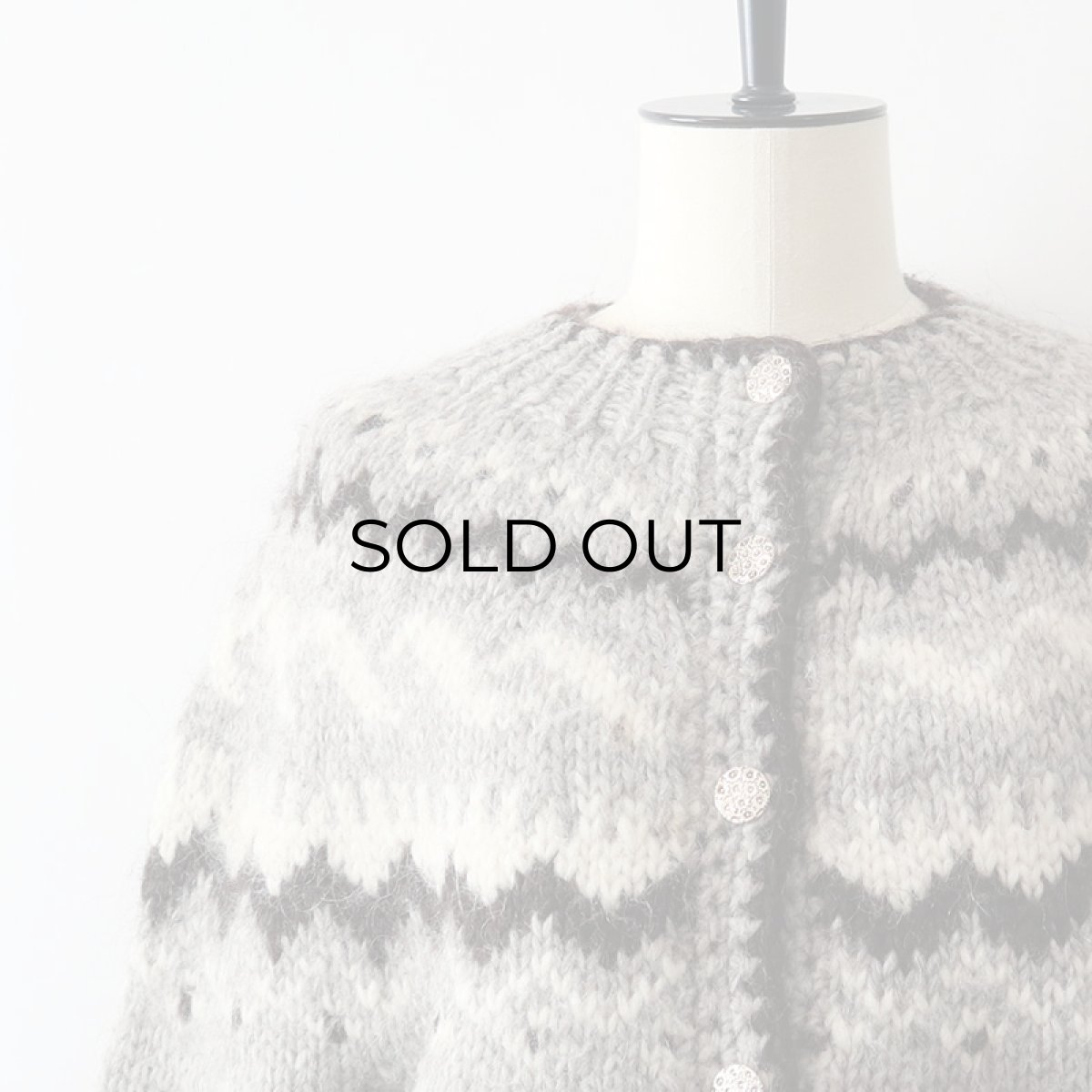 画像8: OLD UNKNOWN BRAND WOOL HAND KNIT ICELANDIC CARDIGAN (8)