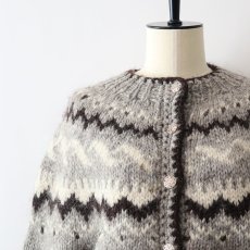 画像8: OLD UNKNOWN BRAND WOOL HAND KNIT ICELANDIC CARDIGAN (8)