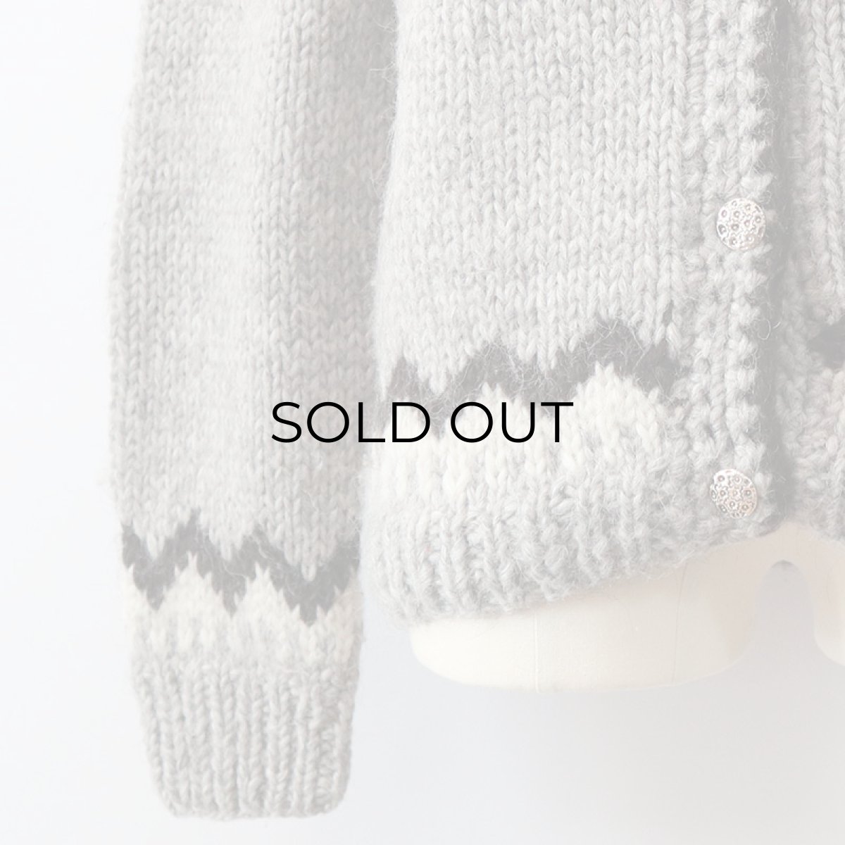 画像10: OLD UNKNOWN BRAND WOOL HAND KNIT ICELANDIC CARDIGAN (10)