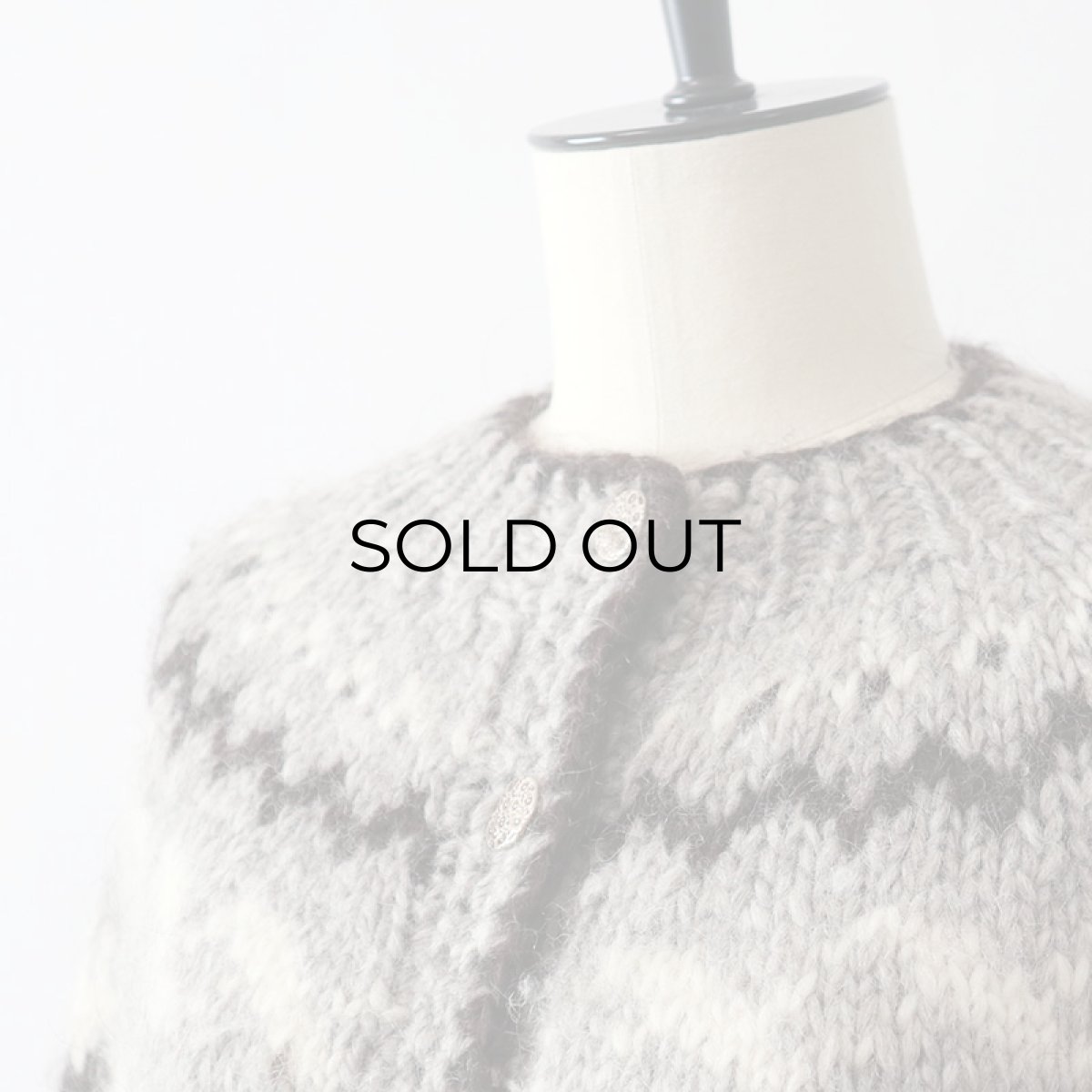 画像9: OLD UNKNOWN BRAND WOOL HAND KNIT ICELANDIC CARDIGAN (9)