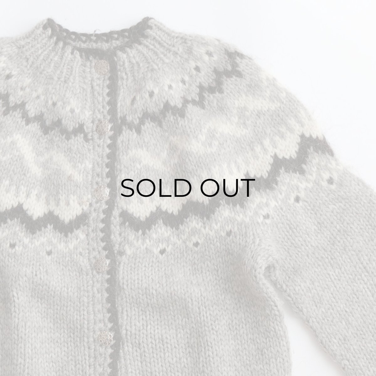 画像3: OLD UNKNOWN BRAND WOOL HAND KNIT ICELANDIC CARDIGAN (3)