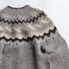 画像5: OLD UNKNOWN BRAND WOOL HAND KNIT ICELANDIC CARDIGAN (5)