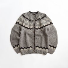 画像1: OLD UNKNOWN BRAND WOOL HAND KNIT ICELANDIC CARDIGAN (1)