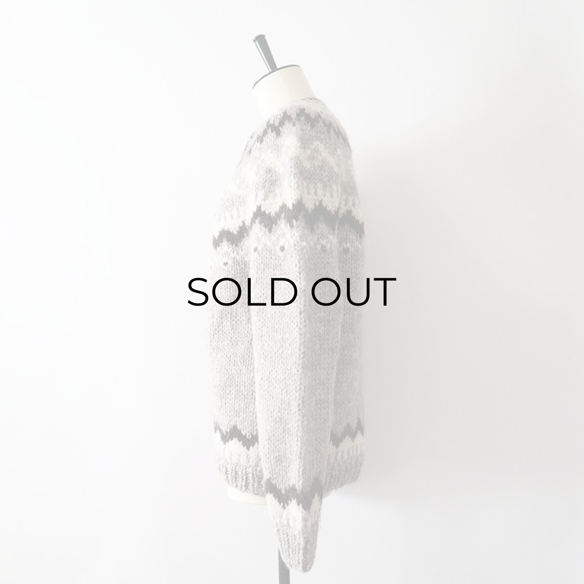 画像13: OLD UNKNOWN BRAND WOOL HAND KNIT ICELANDIC CARDIGAN (13)