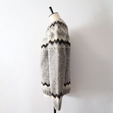 画像13: OLD UNKNOWN BRAND WOOL HAND KNIT ICELANDIC CARDIGAN (13)