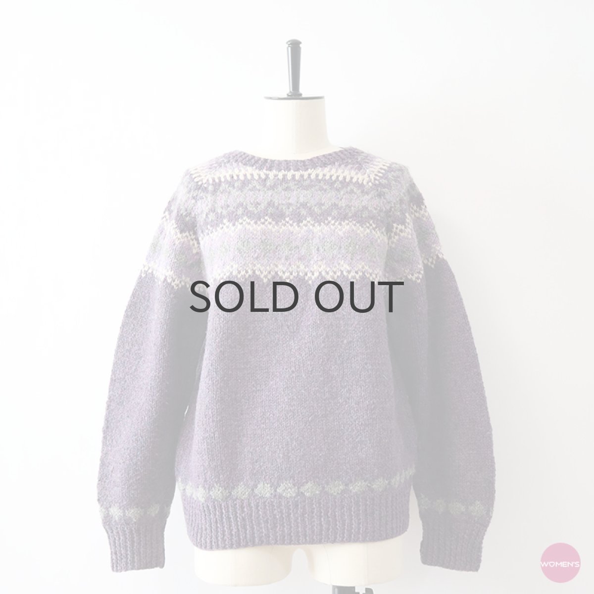 画像1: OLD UNKNOWN BRAND WOOL HAND KNIT SWEATER (1)