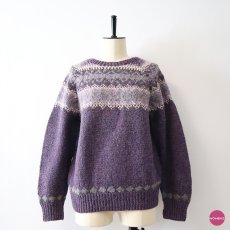 画像1: OLD UNKNOWN BRAND WOOL HAND KNIT SWEATER (1)