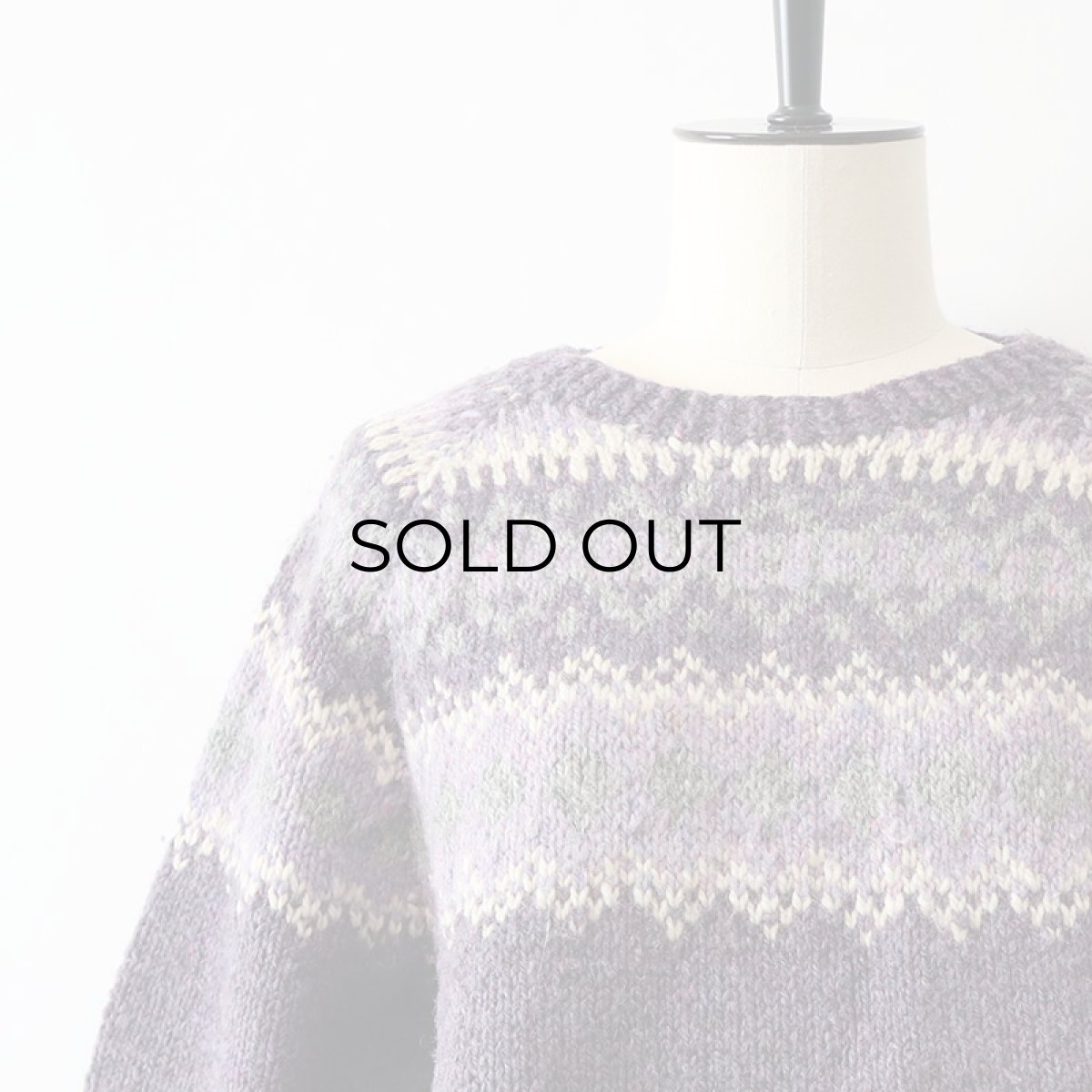 画像4: OLD UNKNOWN BRAND WOOL HAND KNIT SWEATER (4)