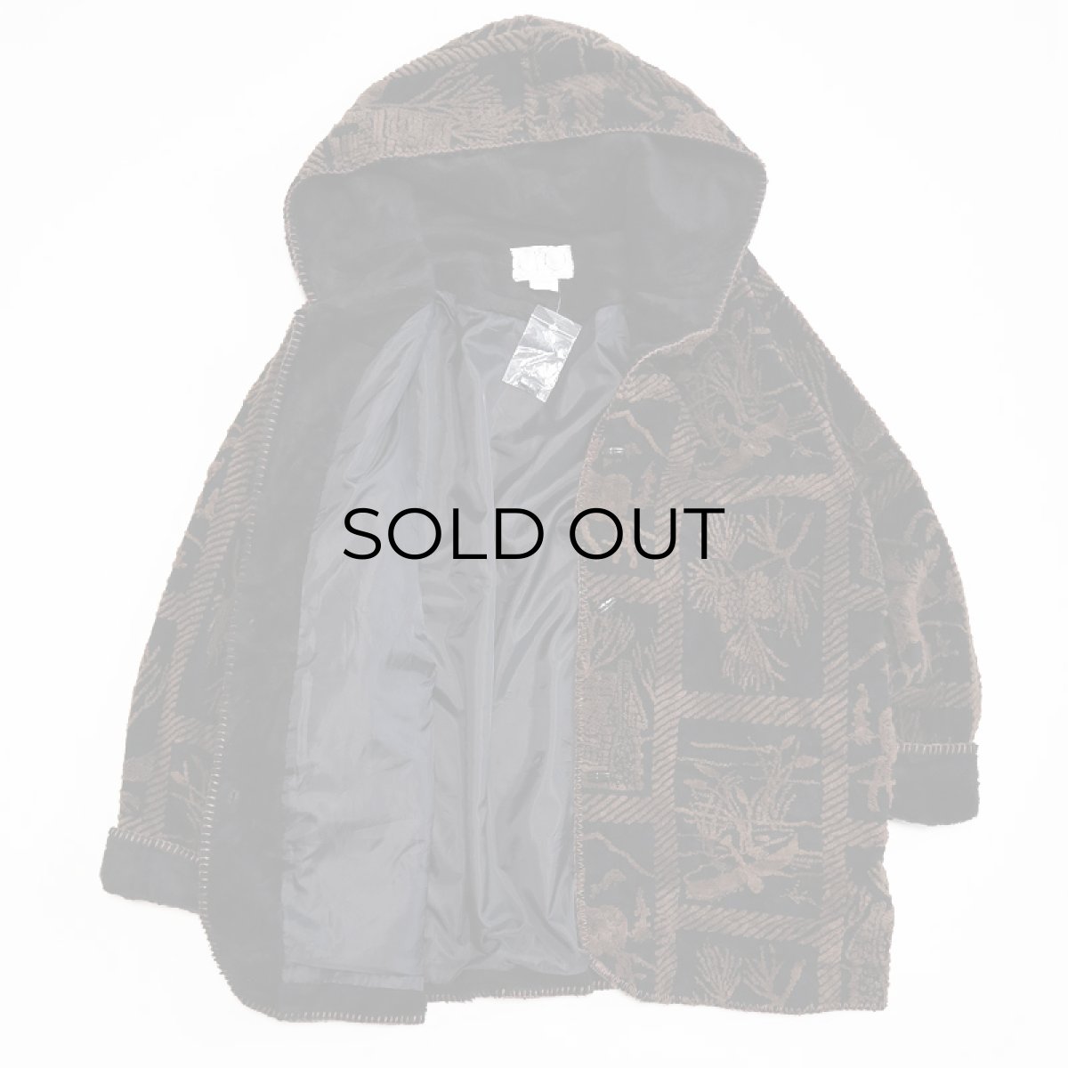 画像2: CBO NEW YORK JACQUARD BOA FLEECE HOODED OVER COAT (2)