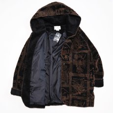 画像2: CBO NEW YORK JACQUARD BOA FLEECE HOODED OVER COAT (2)