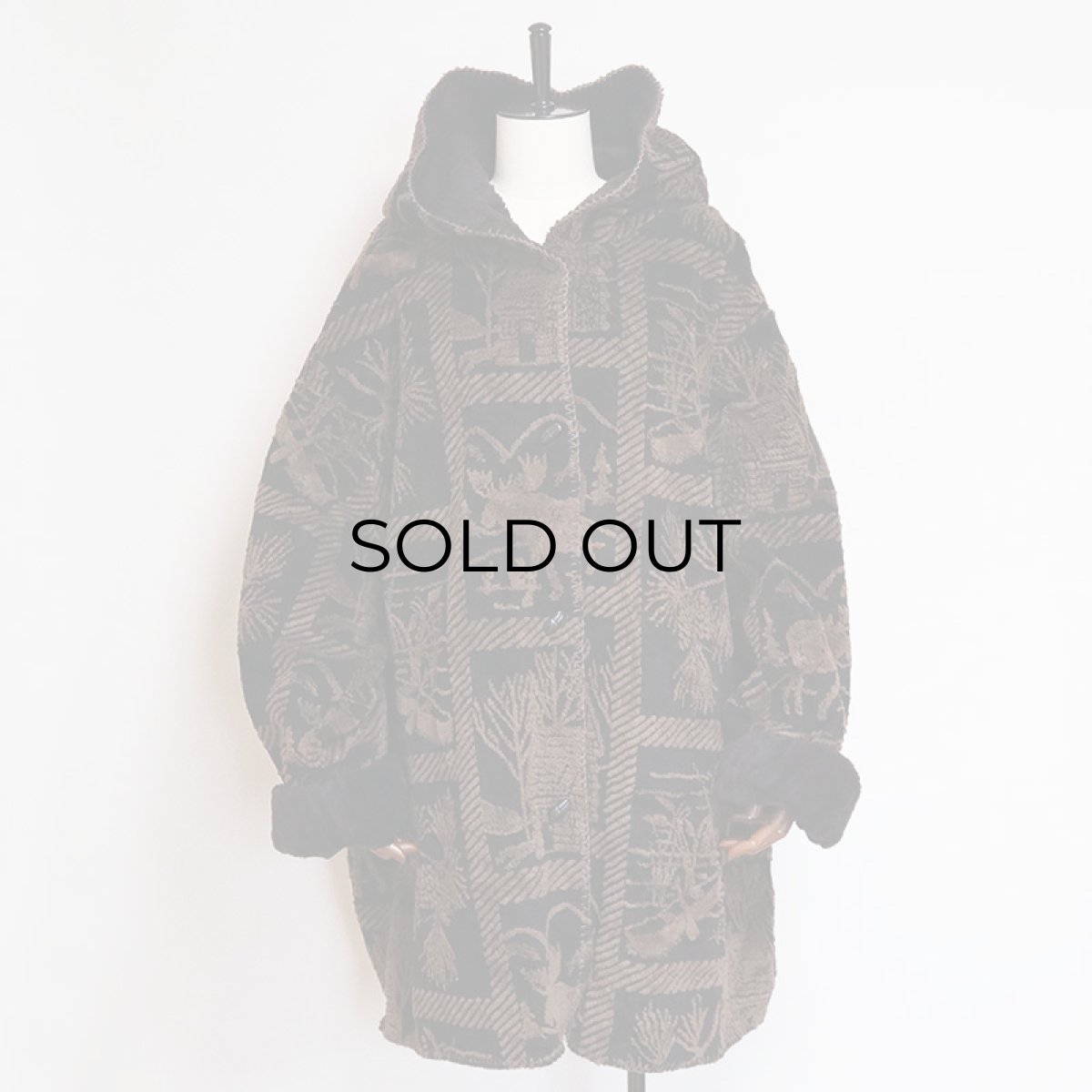 画像10: CBO NEW YORK JACQUARD BOA FLEECE HOODED OVER COAT (10)