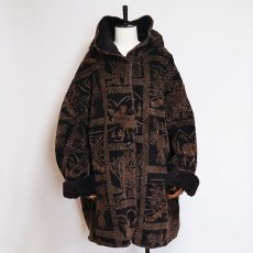 画像10: CBO NEW YORK JACQUARD BOA FLEECE HOODED OVER COAT (10)