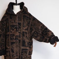 画像11: CBO NEW YORK JACQUARD BOA FLEECE HOODED OVER COAT (11)