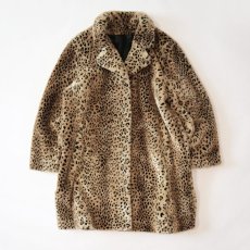 画像1: OLD UNKNOWN BRAND LEOPARD PATTERN FAKE FUR COAT (1)