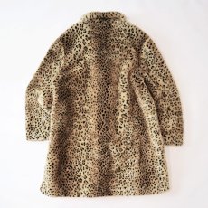 画像4: OLD UNKNOWN BRAND LEOPARD PATTERN FAKE FUR COAT (4)