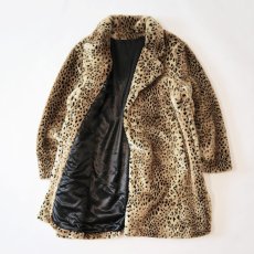 画像3: OLD UNKNOWN BRAND LEOPARD PATTERN FAKE FUR COAT (3)