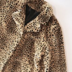 画像5: OLD UNKNOWN BRAND LEOPARD PATTERN FAKE FUR COAT (5)