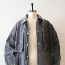 画像15: OLD PIONEER WEAR BLACK DENIM DUSTER COAT (15)