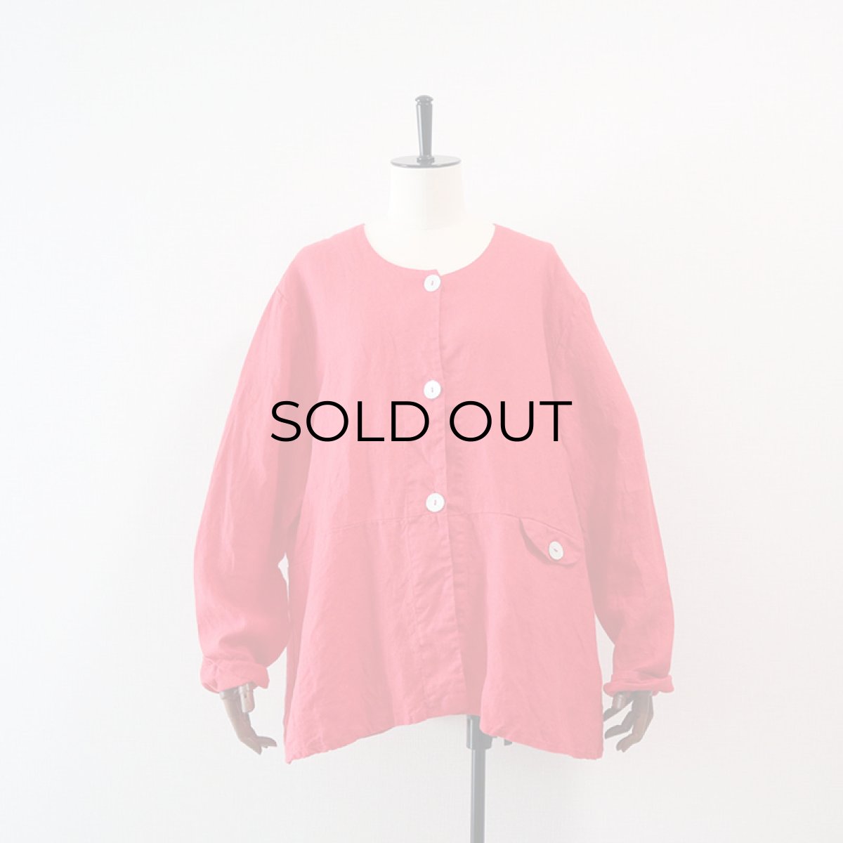 画像7: FLAX LINEN COLLARLESS JACKET (7)