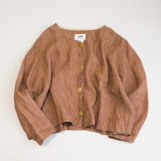 画像7: FLAX LITHUANIA LINEN COLLARLESS SHORT JACKET (7)