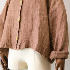 画像6: FLAX LITHUANIA LINEN COLLARLESS SHORT JACKET (6)