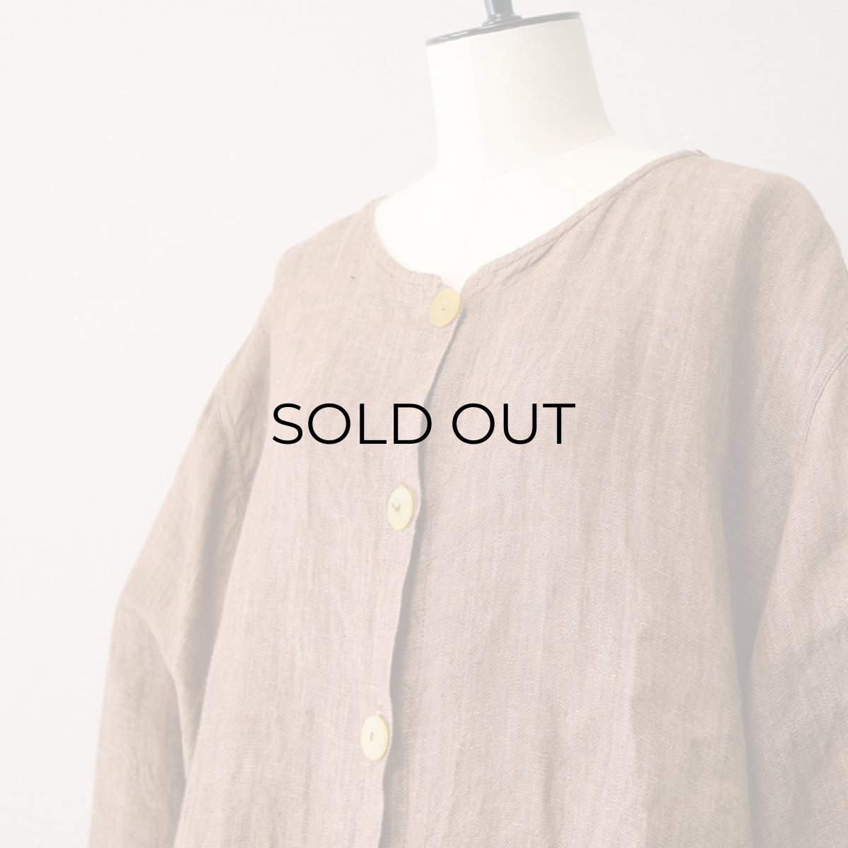 画像5: FLAX LITHUANIA LINEN COLLARLESS SHORT JACKET (5)