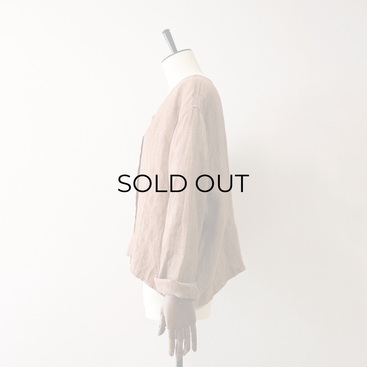 画像3: FLAX LITHUANIA LINEN COLLARLESS SHORT JACKET (3)