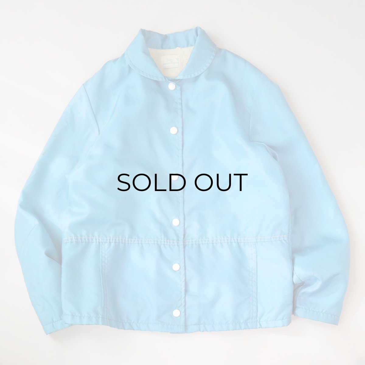 画像6: 70's Sears "Junior Bazaar" NYLON BOA LINING ROUND COLLAR SNAP JACKET (6)