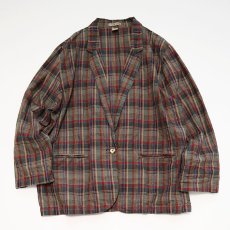 画像7: 80's CREW CLUB RAMIE COTTON CHECK EASY JACKET (7)