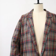 画像4: 80's CREW CLUB RAMIE COTTON CHECK EASY JACKET (4)