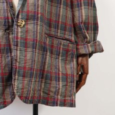 画像5: 80's CREW CLUB RAMIE COTTON CHECK EASY JACKET (5)