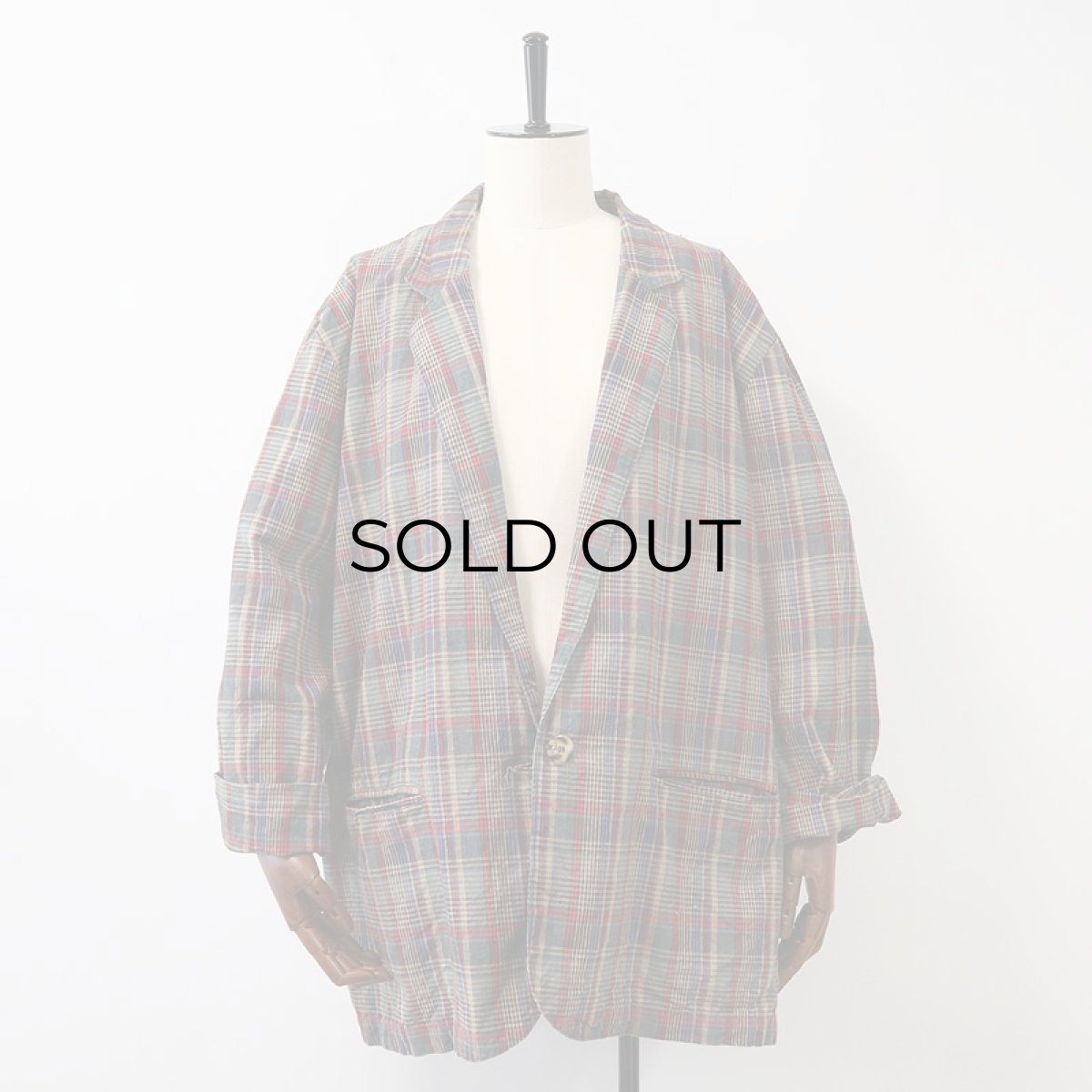 画像1: 80's CREW CLUB RAMIE COTTON CHECK EASY JACKET (1)