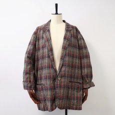 画像1: 80's CREW CLUB RAMIE COTTON CHECK EASY JACKET (1)