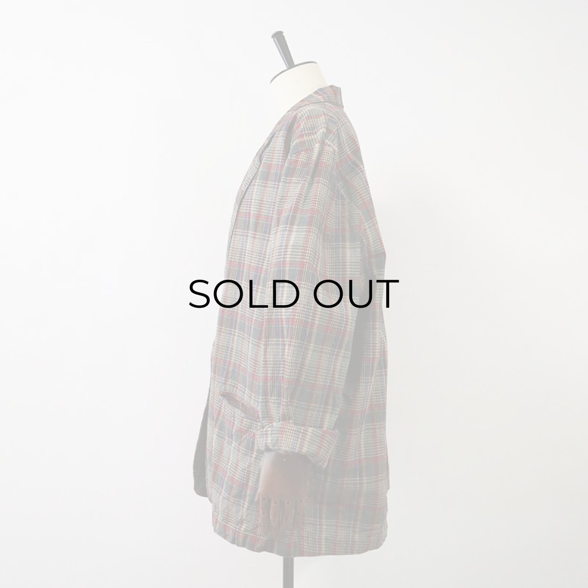 画像2: 80's CREW CLUB RAMIE COTTON CHECK EASY JACKET (2)