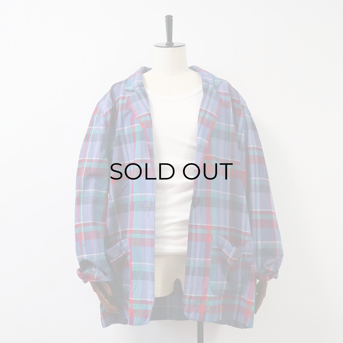 画像13: 80's Access INDIAN COTTON MADRAS CHECK EASY JACKET (13)