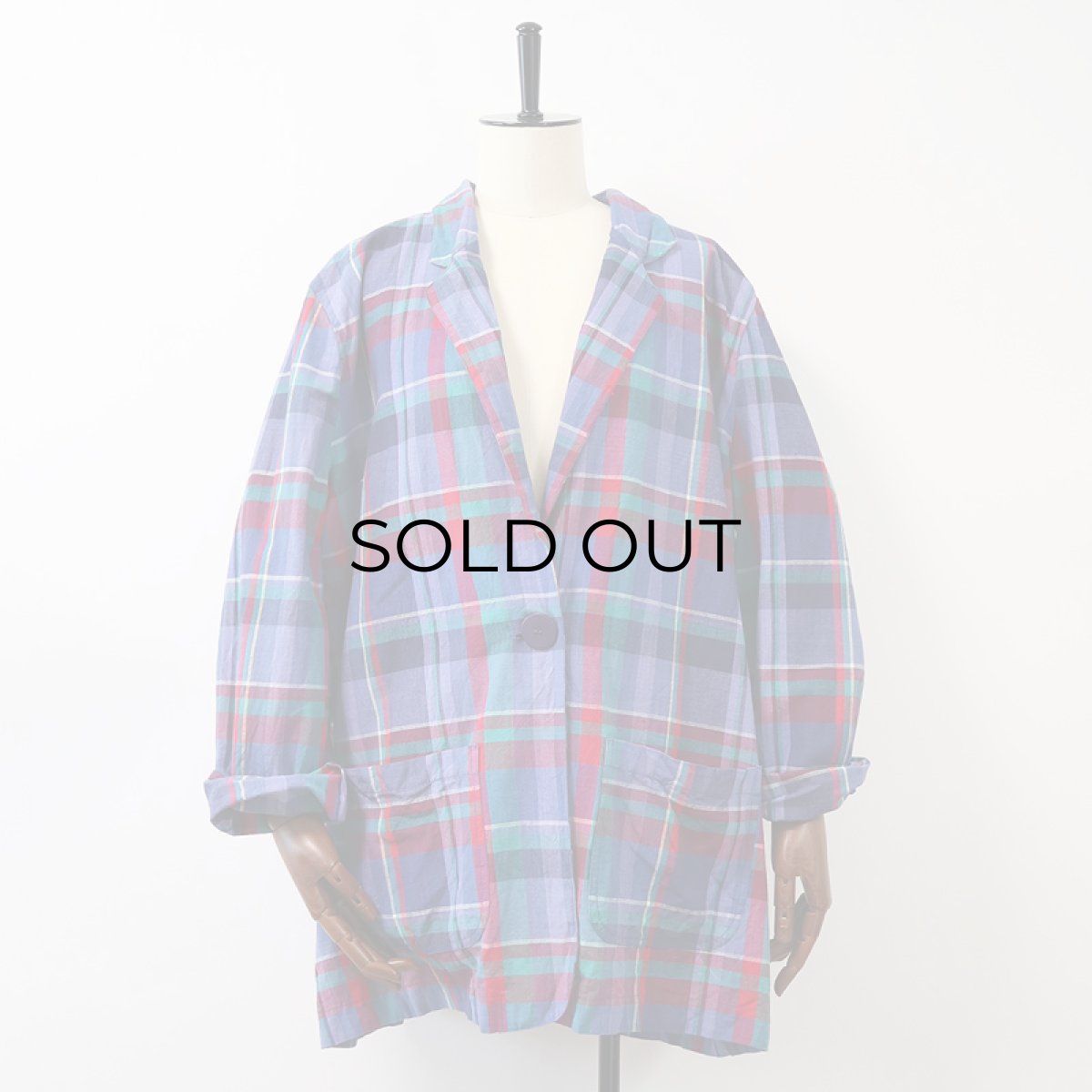 画像10: 80's Access INDIAN COTTON MADRAS CHECK EASY JACKET (10)