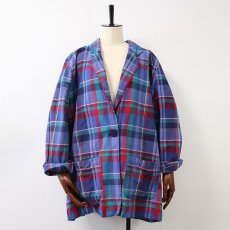 画像10: 80's Access INDIAN COTTON MADRAS CHECK EASY JACKET (10)