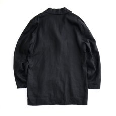 画像7: OLD UNKNOWN BRAND BLACK LINEN 3B TAILORED JACKET (7)