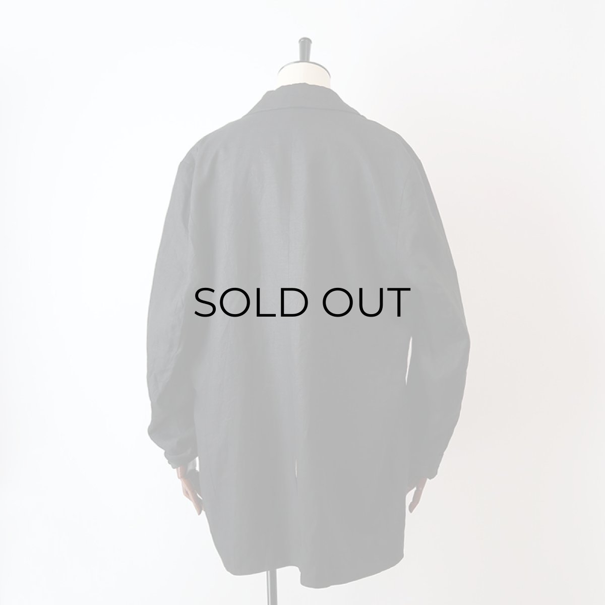 画像4: OLD UNKNOWN BRAND BLACK LINEN 3B TAILORED JACKET (4)